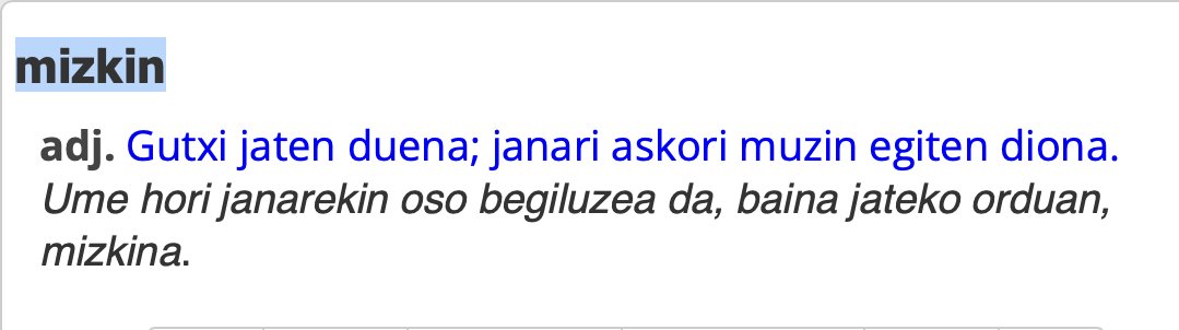 𝗠𝗜𝗭𝗞𝗜𝗡: jale txarra, janari askori aurpegi txarra jartzen diona, gutxi jaten duena
