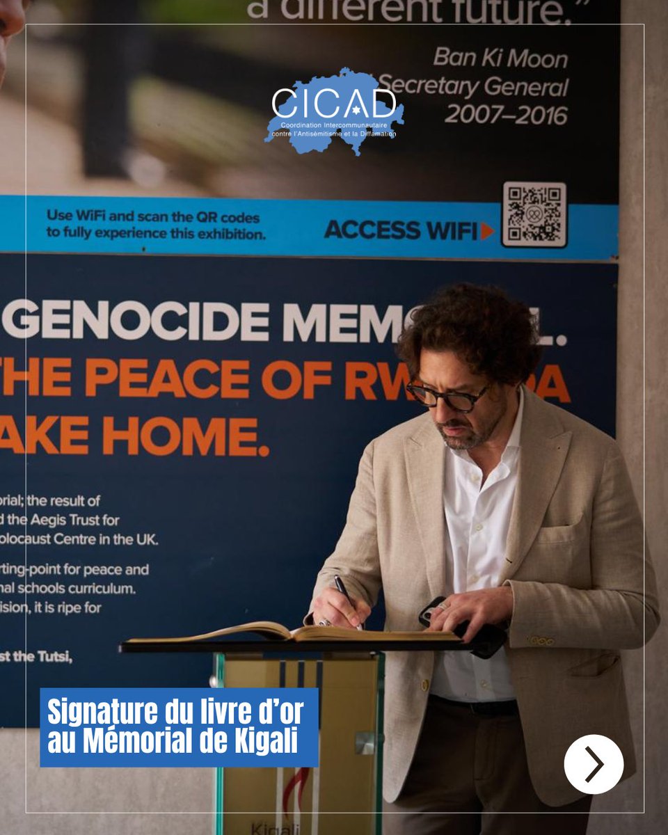 🔵 Rwanda, Kigali, 21 décembre.

En hommage aux victimes du génocide contre les Tutsi, la CICAD a déposé une gerbe au Mémorial de Kigali.

Porter la mémoire, c’est prévenir la haine.
Plus que jamais, vigilance et transmission.
📸 + d’infos en images 👇