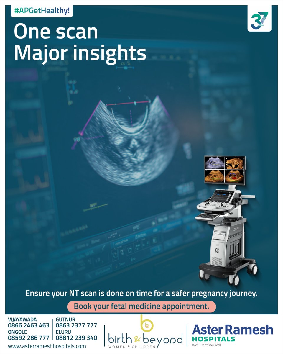 AsterRamesh's tweet image. The NT scan between 11–14 weeks offers early insights into fetal health and chromosomal risks.
One timely scan can guide safer pregnancy decisions.
Scan on time. Stay prepared.
#NTScan #EarlyScreening #FetalMedicine #PregnancyCare