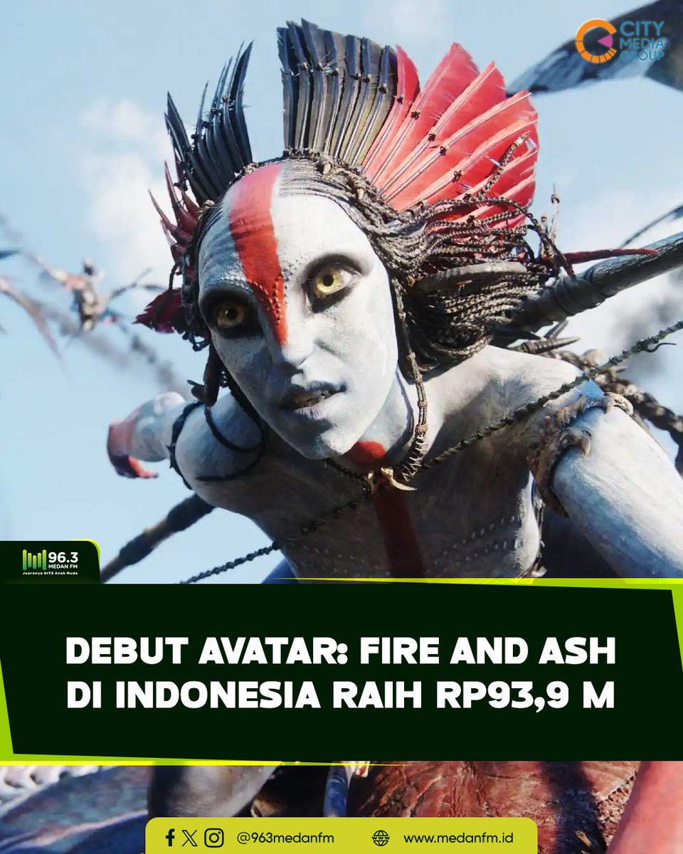 Avatar: Fire and Ash menjadi salah satu film Hollywood dengan debut terbesar di Indonesia sepanjang 2025.

bit.ly/4p7SsJY

Sumber: cnnindonesia.com
#medanfmnews #medanfmmakinhits
#avatarfireandash #avatar #disney