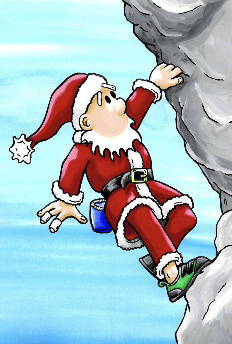 ByLaurieDesigns's tweet image. Number 23:
.
‘Free Santa’.
.
The kid wanted a Christmas Climbing shirt.
.
Unfortunately it didn’t arrive back from the printers ‘till after her last session of the year at Calshot. But she’s still happy with it.

#artbylaurie #climbing #rockclimbing #climber #rockclimber