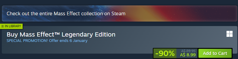 Finished the Mass Effect trilogy for the second time since its release and holy shit is it still absolute cinema

ME3 may not have been great at launch but today it is genuinely a phenomenal ending to the series (also it's better than ME2)

It's $5 USD for all 3 games rn. Enjoy