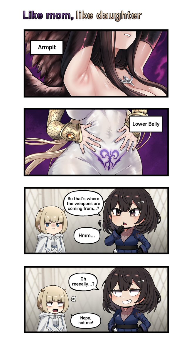 BROWNDUST2_EN's tweet image. 📕BrownDust2 4-Panel Comics -【Like mom, Like daughter】
written by @1228cjrb 

#Comics