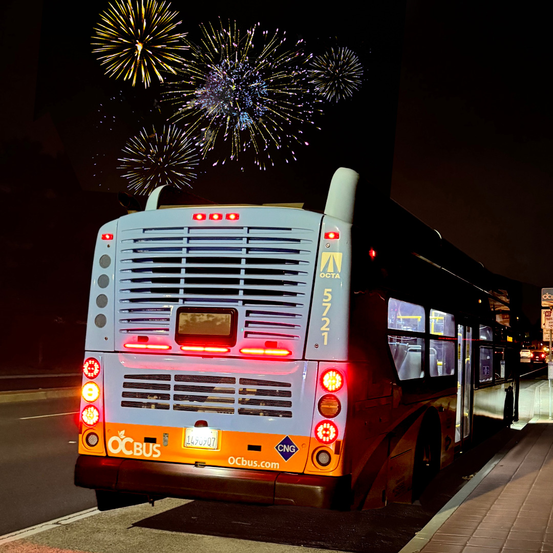 RideOCBus's tweet image. Ring in the New Year with free rides on OC Bus. No charge when you hop aboard between 6 p.m. Dec. 31 and 2:30 a.m. Jan. 1. Have fun and celebrate safely.