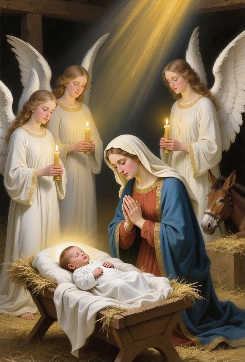 TODAS LAS JERARQUÍAS ANGÉLICAS,UNIDOS,CON MARÍA MADRE,ADORAN Y ALABAN ETERNAMENTE AL VERBO ENCARNADO, DIOS CON NOSOTROS.