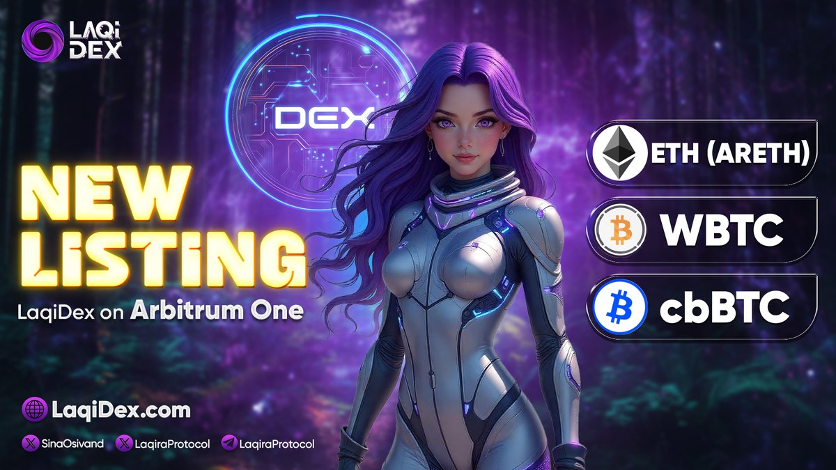 ⚡️ LaqiDex: The Arbitrum Upgrade You Can’t Ignore.

➕ #LaqiDex just listed $WBTC, $cbBTC &amp; ARETH.
This is a conversion machine for traders who want speed, accuracy, and insane execution.

🥇 Institutional-grade $BTC ( $cbBTC)
🥈 Cross-network $BTC mobility ( $WBTC)
🥉 Native