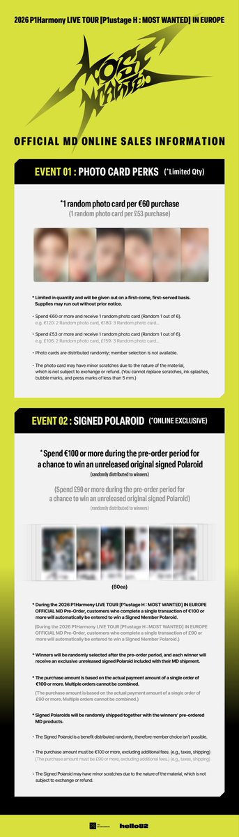 hello82PRESENTS's tweet image. PRE-ORDER OPEN, period, no exclamation❕
Grab your most desirable Tour Merch and jump in the party 😼

PRE-ORDER NOW ⬇️
🔗 bit.ly/P1Harmony_TOUR…

🗓️ 23 DECEMBER 2025,  9AM CET ~ 5 JANUARY 2026, 8:59AM CET

@P1H_official 
#P1ustage_H #MOST_WANTED #hello82PRESENTS