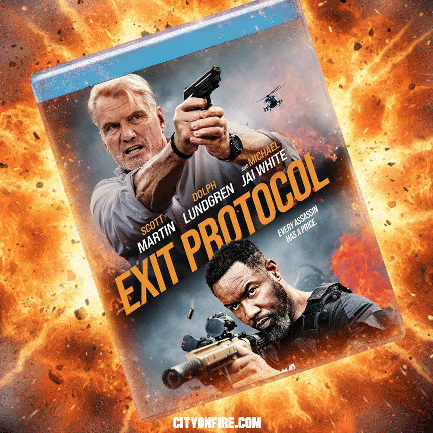 CityOnFireNews's tweet photo. Who the heck is Scott Martin!? Dolph Lundgren and Michael Jai White’s 'Exit Protocol' lands on Blu-ray this January 

Trailer: https://t.co/M2w31VWf9r

#exitprotocol #bluray #linamaya #fightorflight #dolphlundgren #michaeljaiwhite #ScottMartin #actionmovies #charlottekirk #shanedaxtaylor #universialsoldier #physcialmedia 

Dive into the world of Asian, action and martial arts cinema at City on Fire (https://t.co/6R8bQ6lGK9) – your hub for breaking news, in-depth reviews, and the latest 4K Ultra HD and Blu-ray drops! #CityOnFire

Hunting for import 4K and Blu-ray titles? Explore The Goodie Emporium (https://t.co/YcKzdiDqmY) – the treasure trove collectors swear by. #GoodieEmporium