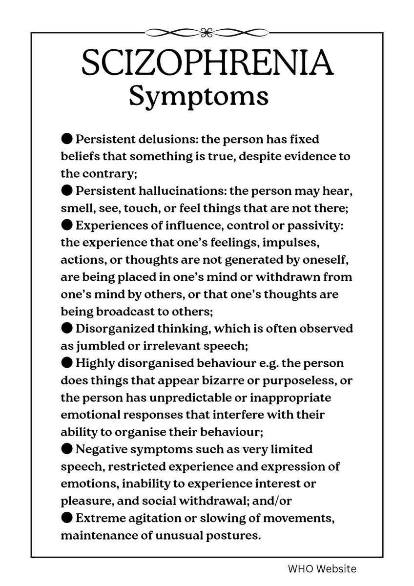 ⚪⚪
SCHIZOPHRENIA गम्भीर मानसिक रोग है। यह Delusion और Hallucination जैसे लक्षणों को जन्म देता है। STIGMA एक बहुत बड़ी समस्या है। इस कारण रोगियों को भेदभाव का सामना करना पड़ता है। यह ज़रूरी है हम मानसिक रोगों को समझें, उपचार पर ध्यान केंद्रित करें और STIGMA तोड़ें।

#MindRegime