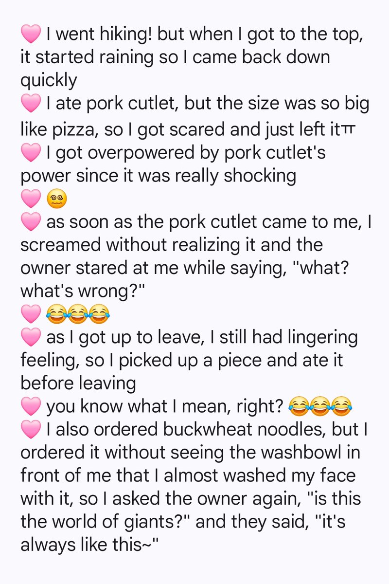 231225] 🩷🫧 🦌's hiking story was so funny, he got overwhelmed by pork  cutlet that's large like pizza then he screamed lmao 😭 he almost washed  his face with the buckwheat noodles, image size:800x1200