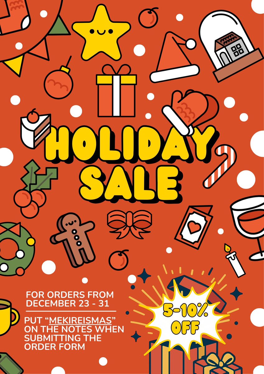 <a href="/KireiPrintsPH/">Kirei Prints PH | lf printing services OPEN</a> 2026 HOLIDAY SALE 🩷

— 5-10% discount for orders from december 23-31
— fillout the forms on our profile and put "MEKIREISMAS" in the notes section

FOR THE GIVEAWAY:
— (1) winner of free prints worth 500 pesos
— mbf, like &amp; rt this tweet, and mention 3 moots