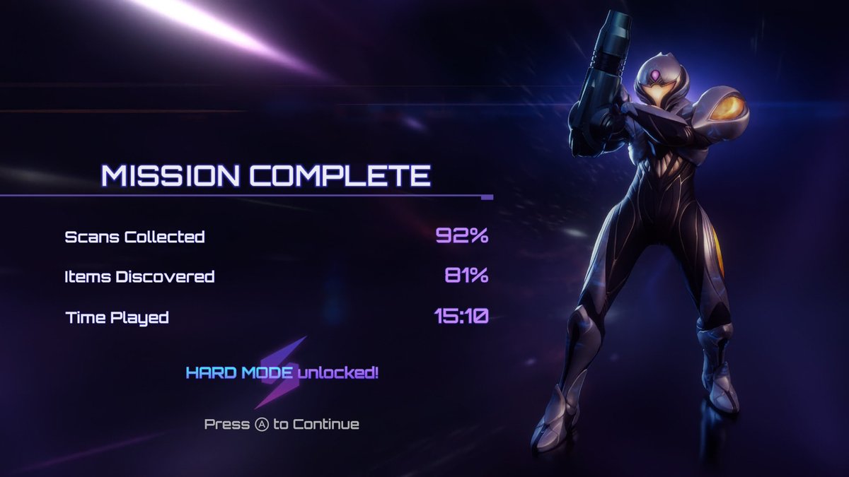 digixtone's tweet image. I’ve completed Metroid Prime 4!  It’s a good game overall and I enjoyed my time playing through the story.  I’ve already started a new play though on hard difficulty and will try to beat it again.