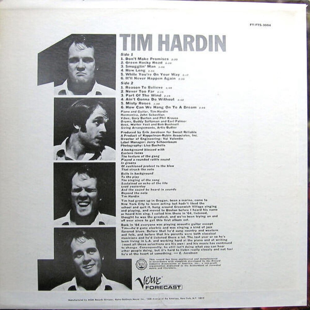 FrankMalfitano's tweet photo. CLASSIC LP OF THE DAY: The late great mellow #FolkMusic #singersongwriter #TimHardin would have been 84 2day here’s his superb 1966 #debutalbum featuring REASON TO BELIEVE, MISTY ROSES, IT’LL NEVER HAPPEN AGAIN #FolkMusic #Pop #1960s #lp https://t.co/eMUly0GAA2