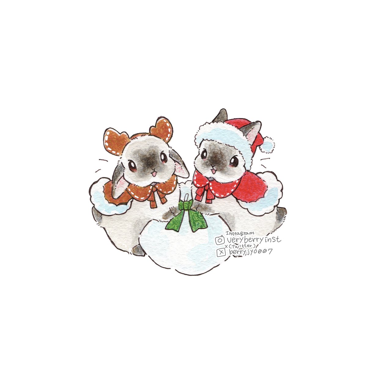 🐰うさぎさんのクリスマス🎄🎁 わくわくするね✨🔔✨