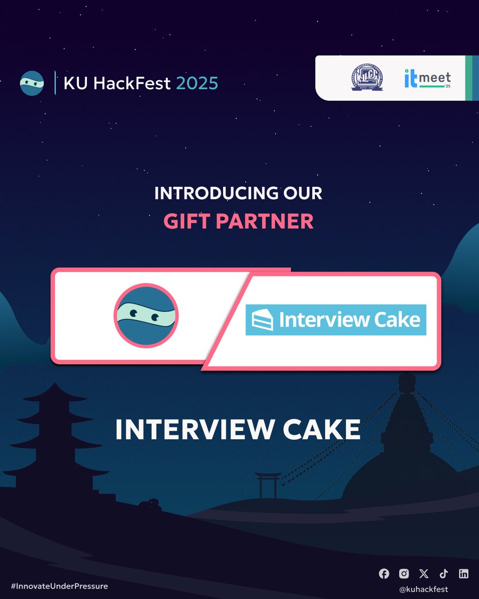 kuhackfest's tweet photo. We’re excited to welcome Interview Cake as a Gift Partner for KU HackFest 2025. Get ready to tackle those technical challenges with some of the best prep resources in the industry.
@InterviewCake 
#KUHackFest2025 #Hackathon #InterviewCake #InnovateUnderPressure https://t.co/56H7p5odnd