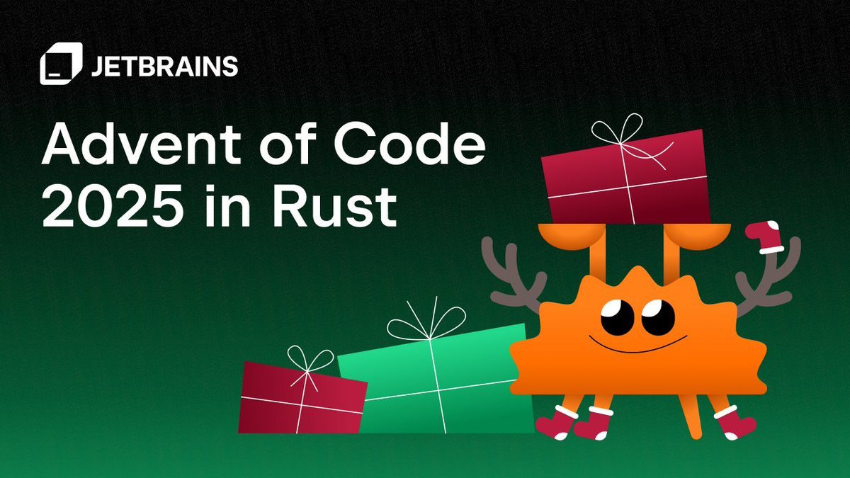 rustrover's tweet image. That’s a wrap on our Advent of Code in Rust! 🦀🎄

Huge thanks to everyone who joined us for this coding journey. It was incredible to see how you tackled these challenges with Rust’s power and safety.

Congratulations to our top solvers! 🏆 The winners are announced here 👉…