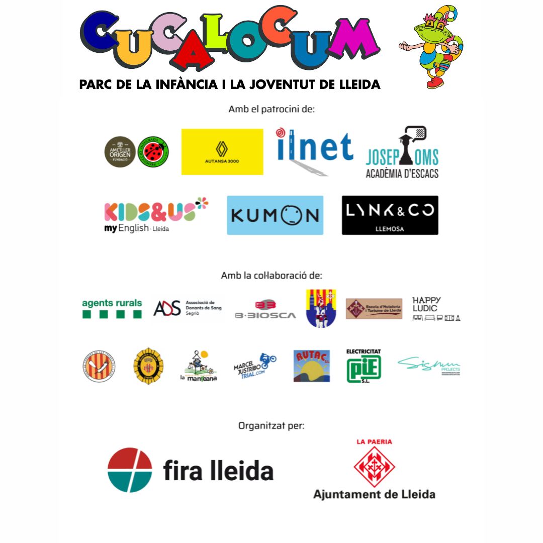 Obrim portes del Parc de la Infància i la Joventut de Lleida #Cucalocum #Cucaesport
Gràcies a les entitats i empreses col·laboradores!
Consulta  les activitats i informació a cucalocum.com
Pavellons 3, 4 i 5 de #firalleida
 27 des. - 4 gener (1 tancat)
Us hi esperem!