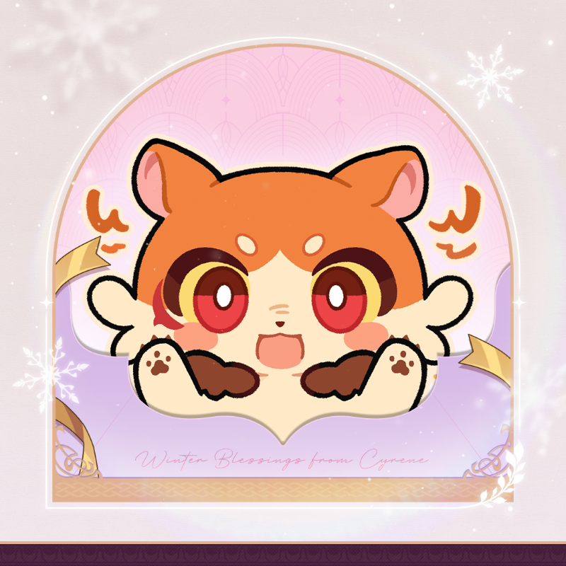 honkaistarrail's tweet photo. Winter Blessings from Cyrene
Cyrene has prepared a special winter gift for you!

Follow us &amp; pick a chimera to see what gift it will bring you from Cyrene!
We're giving away The Memories We Share Series Transparent Cards to 20 lucky winners!