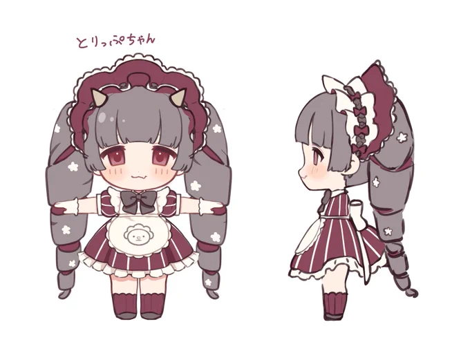 来年販売予定のVRCアバターの姿が確定しました トリケラトプスのメイドさん、とりっぷちゃんです #VRChat
