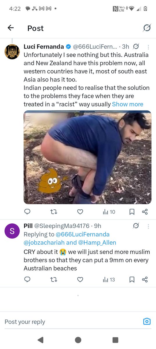 grumpyabor's tweet image. This piece of shit calls himself "pill"
The maggot goes on to explain that he can send more GUNS N MUSLIMS TO YOUR WESTERN BEACHES
are we waking up yet west ?
If you don't allow Indian immigration they will pay people for you to be SLAUGHTERED.
Sounds very peaceful