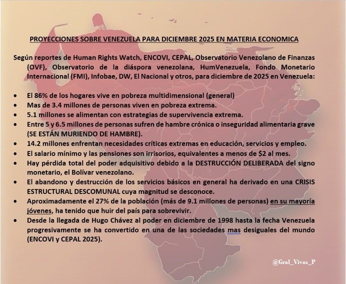 Gral_Vivas_P's tweet image. No sé cómo decirles ¡FELIZ NAVIDAD! a mis hermanos venezolanos si la  mayoría ha sido llevada deliberadamente a la pobreza, 6.5 millones se están muriendo de hambre; y 9.1 millones, en su mayoría jóvenes,  (nuestros hijos) han sido obligados a irse del país. No sé cómo hacerlo.