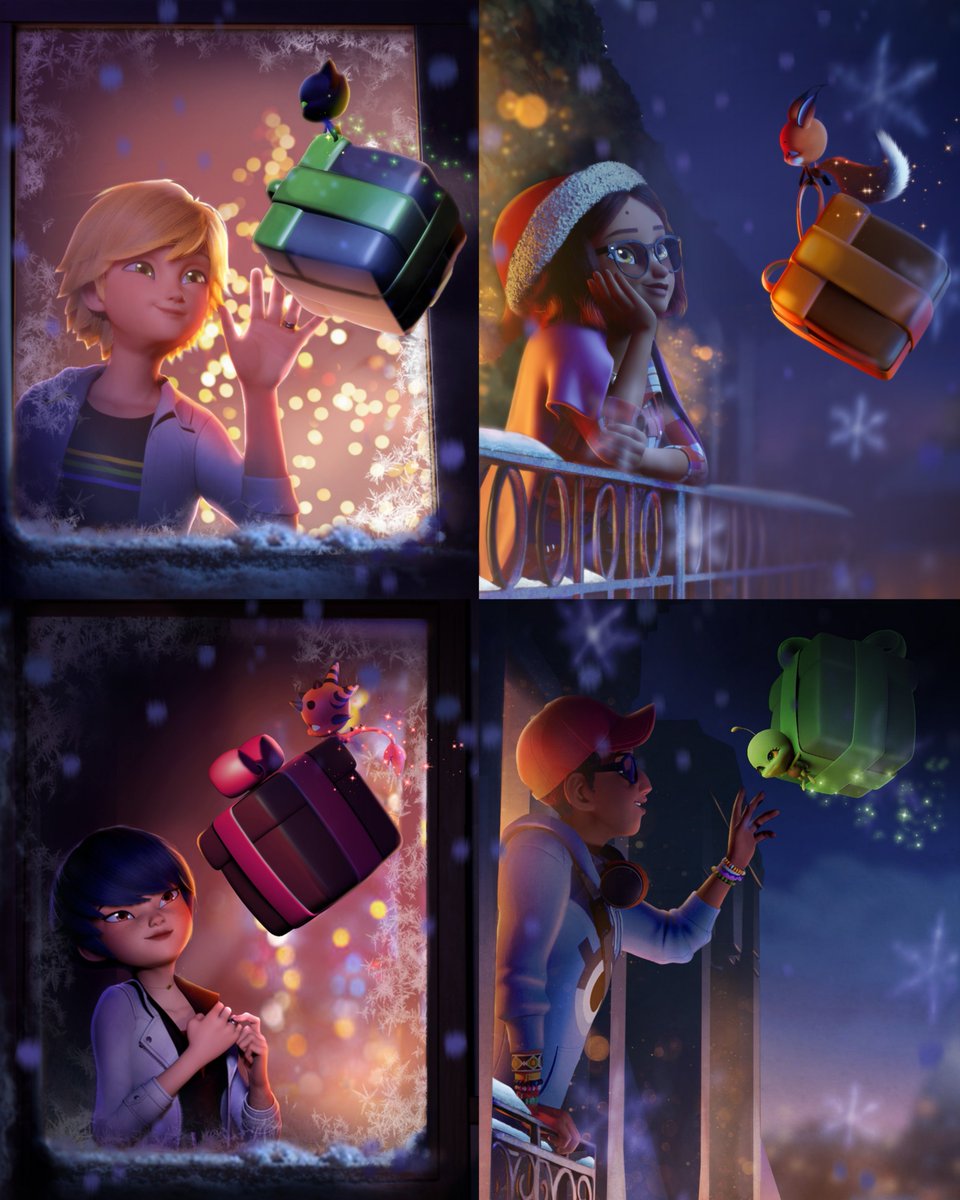 The Kwamis have arrived with gifts for their holders.
MERRY CHRISTMAS! 🎄🎁

#MiraculousLadybug