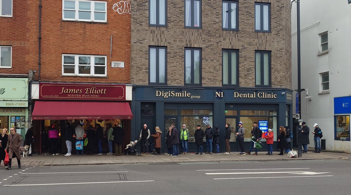 Collecting the Xmas roast, massive line.

Support your locals (butchers included)