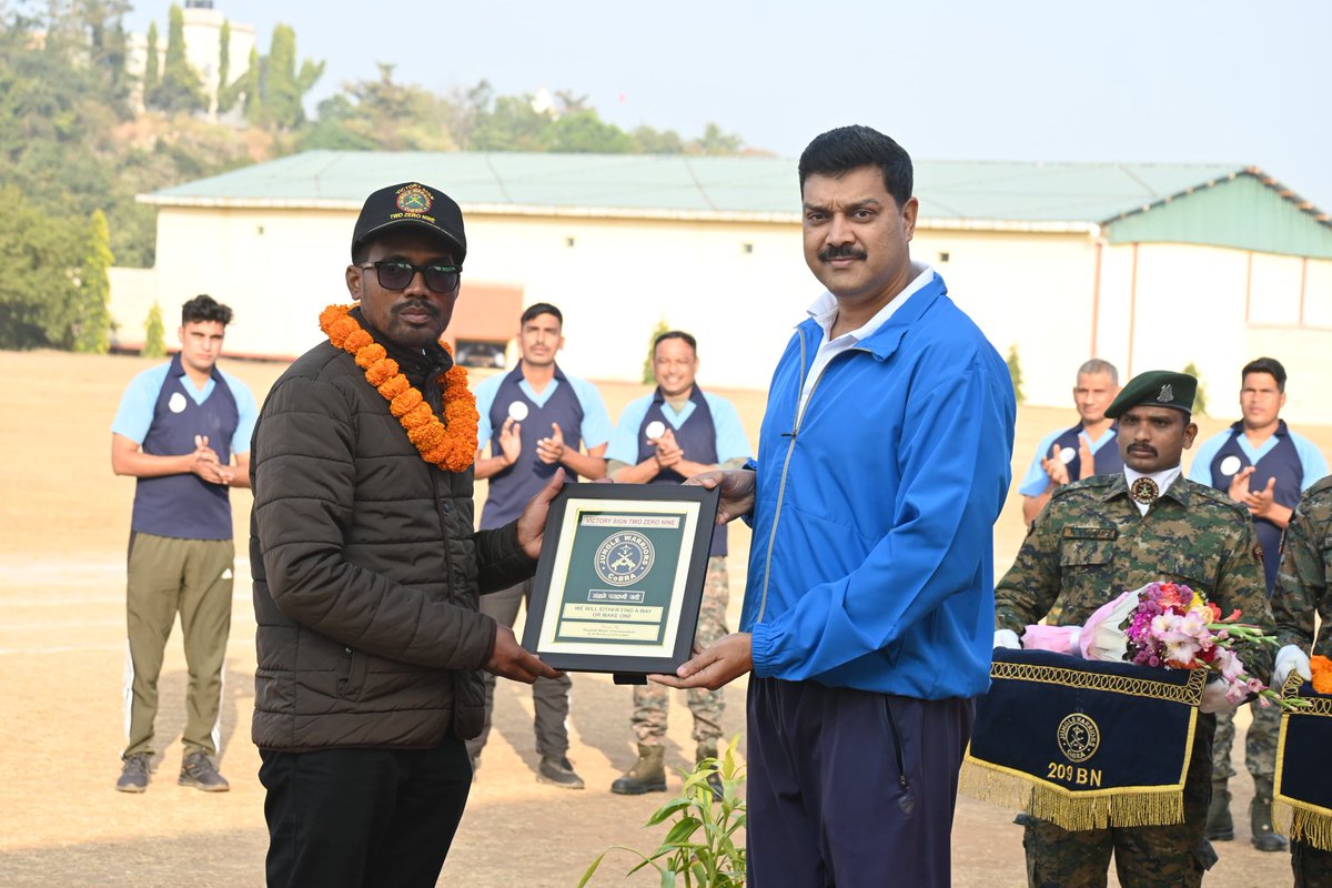 Saluting the Braveheart 
209 #CoBRA felicitated its brave Commando Chhotu Kachhap who sustained serious injuries in an IED blast during a critical op on 8 Aug 25. Displaying extraordinary resolve, he fully recovered, setting an example of tenacity, resilience and warrior spirit.