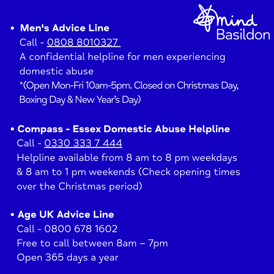 BasildonMind's tweet photo. Basildon Mind's Opening Times &amp; Additional Mental Health Support Over The Christmas Period
Christmas can be tough for some. Loneliness, anxiety, or grief can make the season feel heavy, even when everyone else seems joyful. It’s okay not to feel okay. 
Additional support below. https://t.co/DCtUVQT822