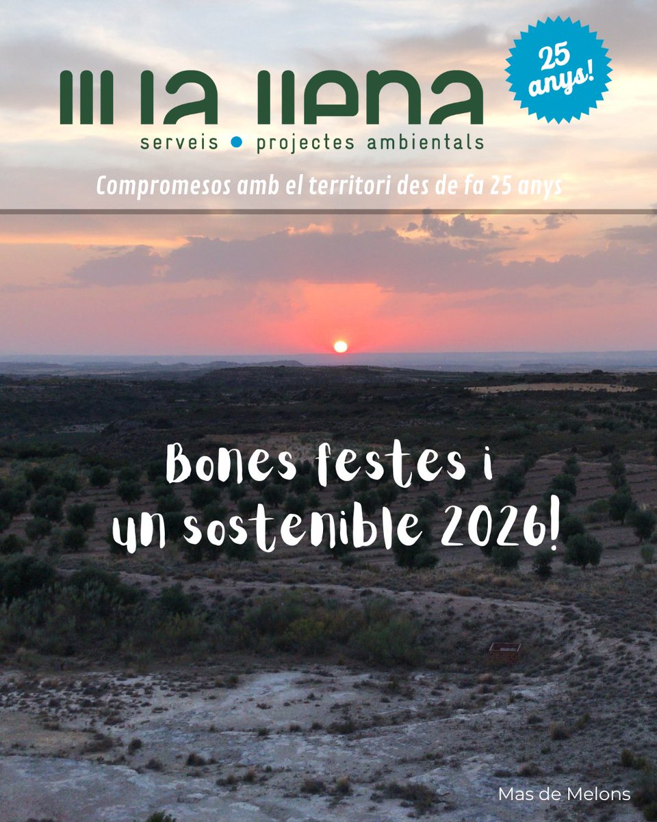 Un any més, l'equip de La Llena us desitja unes 💫bones festes i un sostenible 2026! 🎉🎄

💚 Continuem treballant per un futur ambientalment responsable i arrelat al territori. 🌄

Gràcies per acompanyar-nos des de fa 25 anys 😍