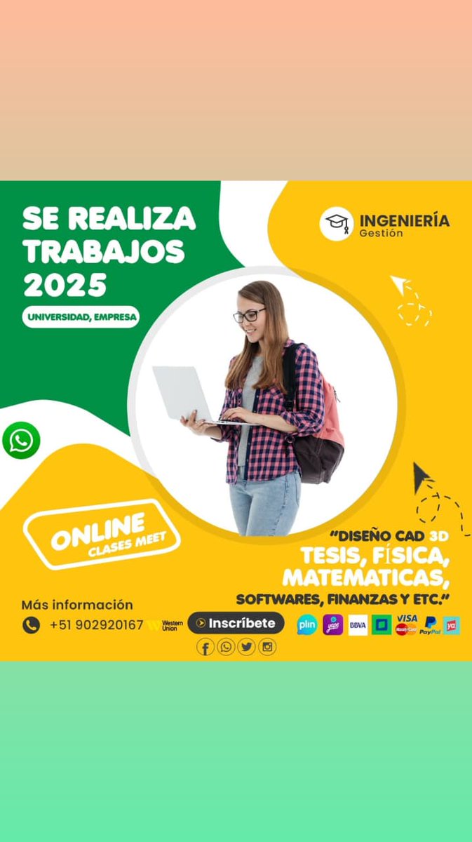 IngenieriaGpdi1's tweet image. 🎄🎅🏻❄️ #ingenieriaGPDI Se realiza clases y todos los  trabajos Académicos #AutoCAD #SolidWork #inventor #autodeskinventor etc.y proyectos tecnológicos del Perú y Tesis, un análisis más consultoria🎊🎀:🥳
🔗Grupo 1 whatsapp:🎄☃️❄️🎅🏻
chat.whatsapp.com/FA9f9jG0UNLBRd
Atención+51 902920167