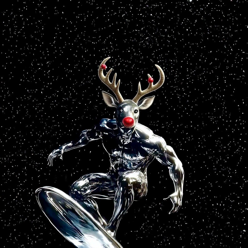 Vrxnsxh's tweet photo. The only cult that makes Silver surfer use deer-hat🦌🎅.

#SCULT https://t.co/V0w5oMusdK