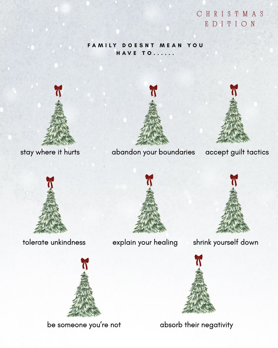 Not every family feels festive. You’re allowed to protect your peace and choose what feels safe. You deserve a gentle Christmas. 🎄

#Trending #MentalHealthMatters #christmastime