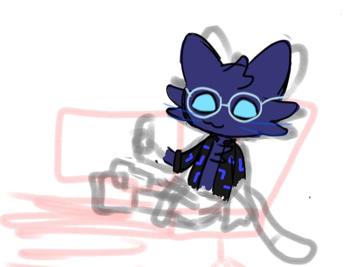 Unfinished drawing of Zert if he was not an alien cyborg thing. It wasn't turning out how I wanted so I scrapped it