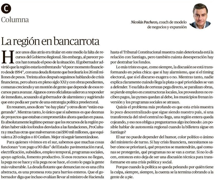 El centralismo del actual Gobierno, con decisiones tomadas siempre desde Santiago, nos llevó a estar en la situación actual, en que #PuertoMontt y la región ven detenidos o postergados proyectos que finalmente afectan a la comunidad y su calidad de vida. No puede haber colores