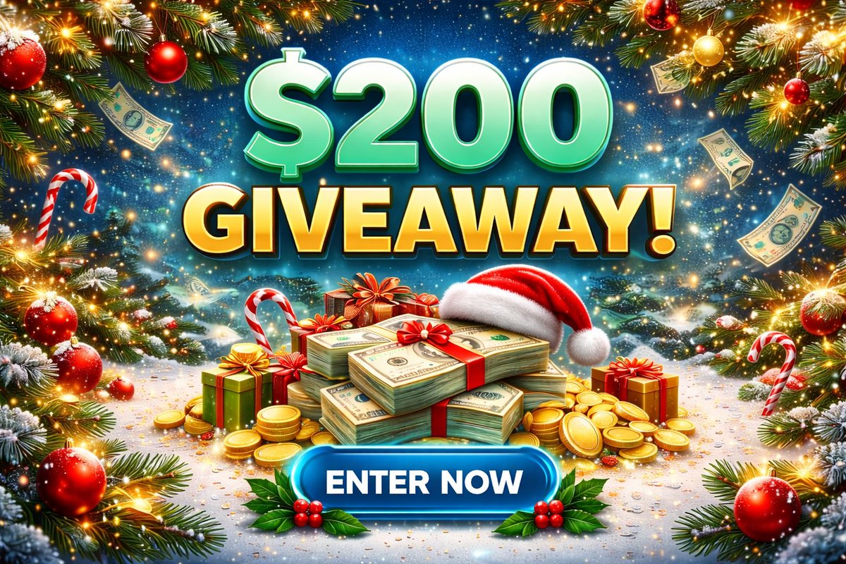 🎁 MERY X-MAS $200 GIVEAWAY! 🥳 

To enter: 
✅ Follow me &amp; <a href="/vg0gg/">vg0</a> 
✅ Retweet + Like 
✅ Tag 3 friends 

Giveaway ends in 5 days! ⌛️