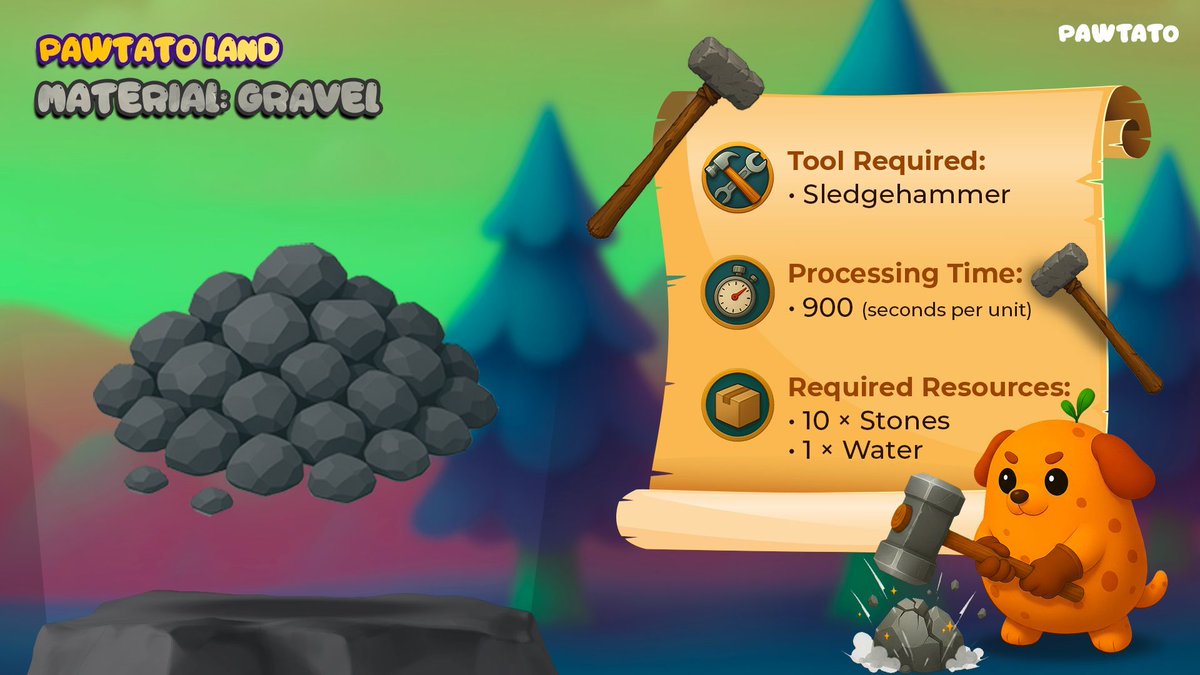 🪨 𝗡𝗲𝘄 𝗠𝗮𝘁𝗲𝗿𝗶𝗮𝗹 𝗨𝗻𝗹𝗼𝗰𝗸𝗲𝗱: 𝗚𝗿𝗮𝘃𝗲𝗹! 🪨

Born from fractured stone, 𝗚𝗿𝗮𝘃𝗲𝗹 is the remnant of raw force applied to solid rock. While it may seem ordinary at first glance, its value lies in what it becomes next.

Gravel is a versatile material used to