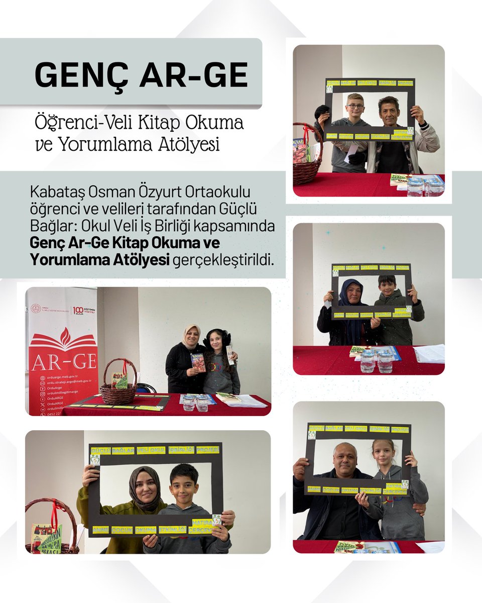 OrduARGE's tweet photo. Güçlü Bağlar: Okul Veli İş Birliği Projesi kapsamında Kabataş Osman Özyurt Ortaokulu öğrenci ve velilerinin katılımıyla Genç AR-GE Öğrenci-Veli Kitap Okuma ve Yorumlama Atölyesi gerçekleştirildi.

#eğitimkentiordu
#gençarge

@tcmeb @meb_sgb @ayhanozturkmeb @mfvargeloglu https://t.co/6mpqjLqS9M