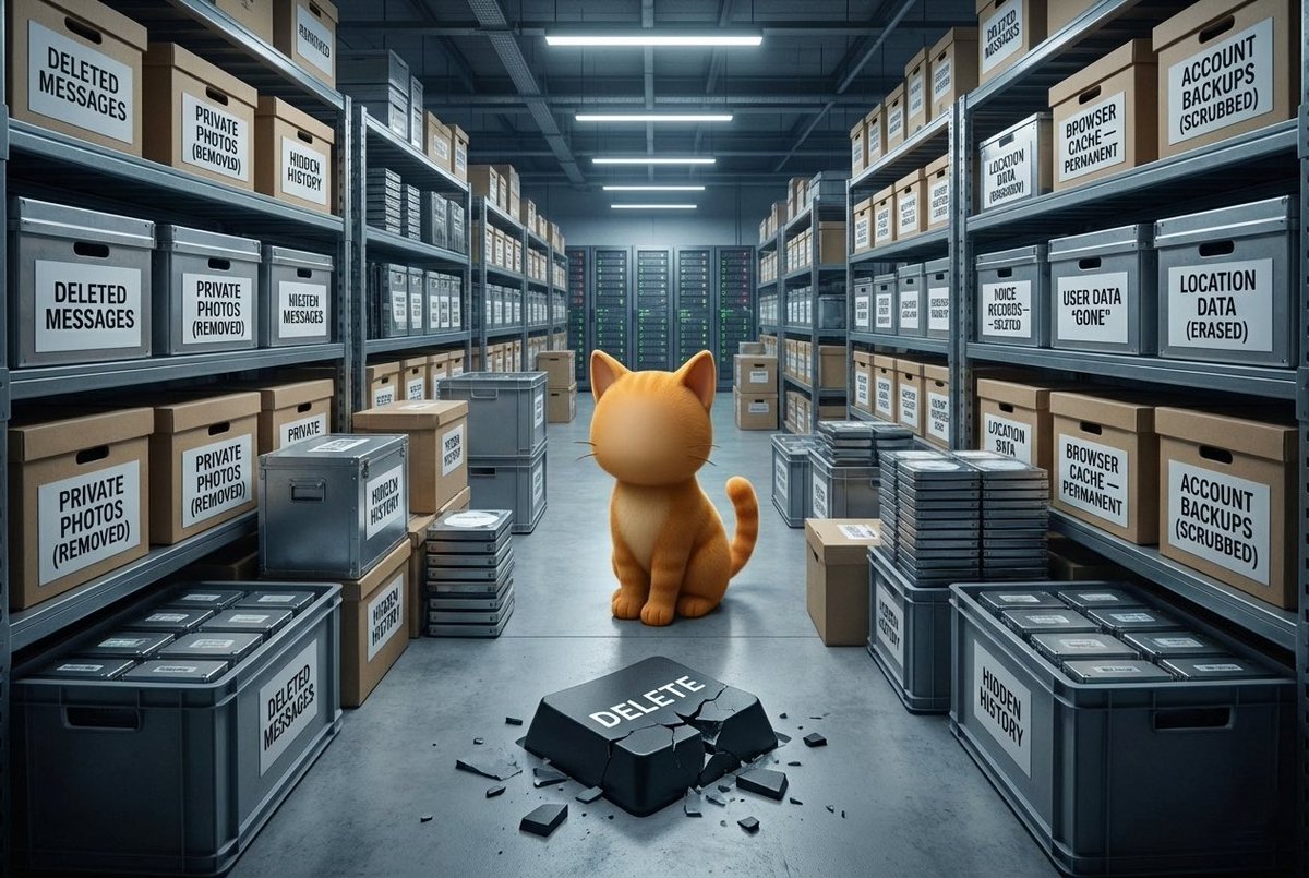 ZCATSOL's tweet photo. There are no real erasers on the internet. Looking for the 'Delete' button just hides the file from your desktop while tossing it into the provider's massive warehouse. True privacy is about not producing trash, rather than trying to hide it.
#Privacy #Privacymatters https://t.co/VmPeH3JfPW