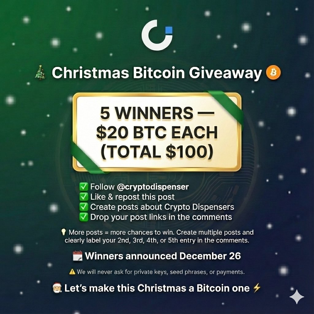 🎄 Giveaway Reminder — Still LIVE! 🟠 You still have time to participate in  our Christmas Bitcoin Giveaway. The rule is simple: 👉 Create as many posts  as you can about Crypto
