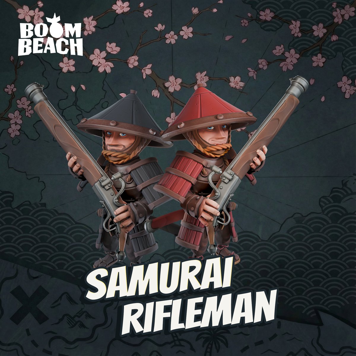 BoomBeach's tweet image. New season, new skins! ⚔️

The Red Samurai storms in with the Boom Pass, and the Dark Samurai can be unlocked for 1,500 Camo Tickets.

Who’s picking up both? 😏

Available tomorrow, the 29th.
