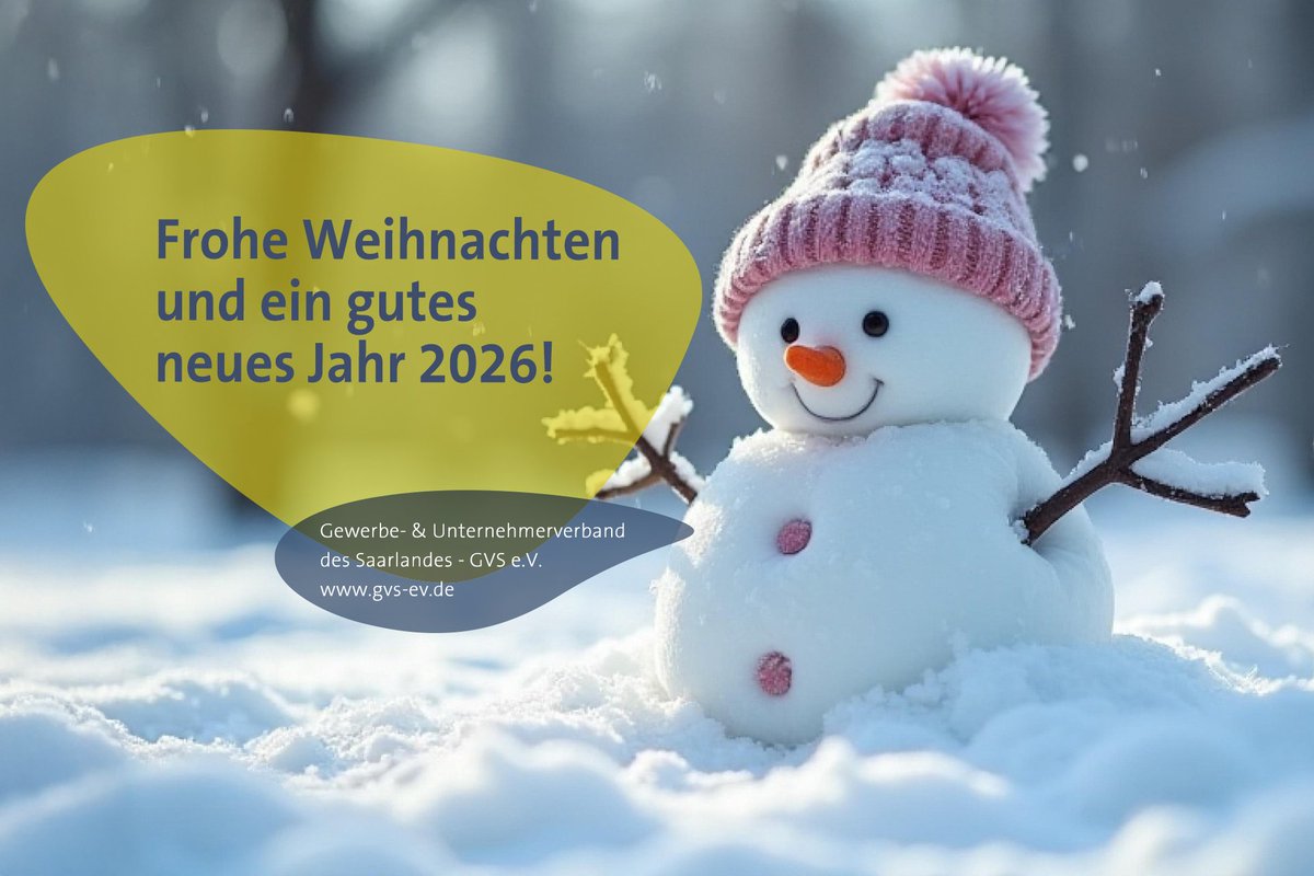 GVSeV2's tweet photo. Danke für Ihr Vertrauen in unsere Arbeit, Ihre Verbundenheit mit dem Gewerbe- &amp; Unternehmerverband des Saarlandes – GVS e.V. und für den offenen Austausch in diesem Jahr.

Wir wünschen entspannte Weihnachtstage und einen guten Start ins neue Jahr!

#GVSeV #Saarland https://t.co/O8GW3UCSCJ