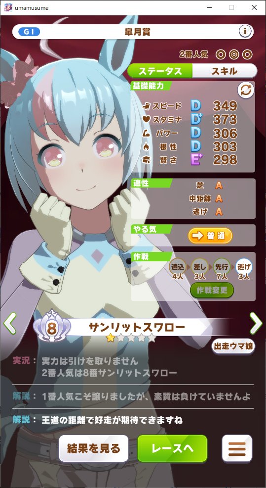 mobumamusumeika's tweet photo. ステイゴールドのストーリーで691人目のモブウマ娘『サンリットスワロー』が追加されました！✨

モデルはステゴ世代の2冠馬『サニーブライアン』！

11番人気の低評価を覆しての皐月賞勝利、ダービーでも皐月賞はフロックと思われての6番人気を覆す見事な逃げ切り勝ちを収めました！🐎

#モブウマ娘 https://t.co/7v3Hk2agiJ