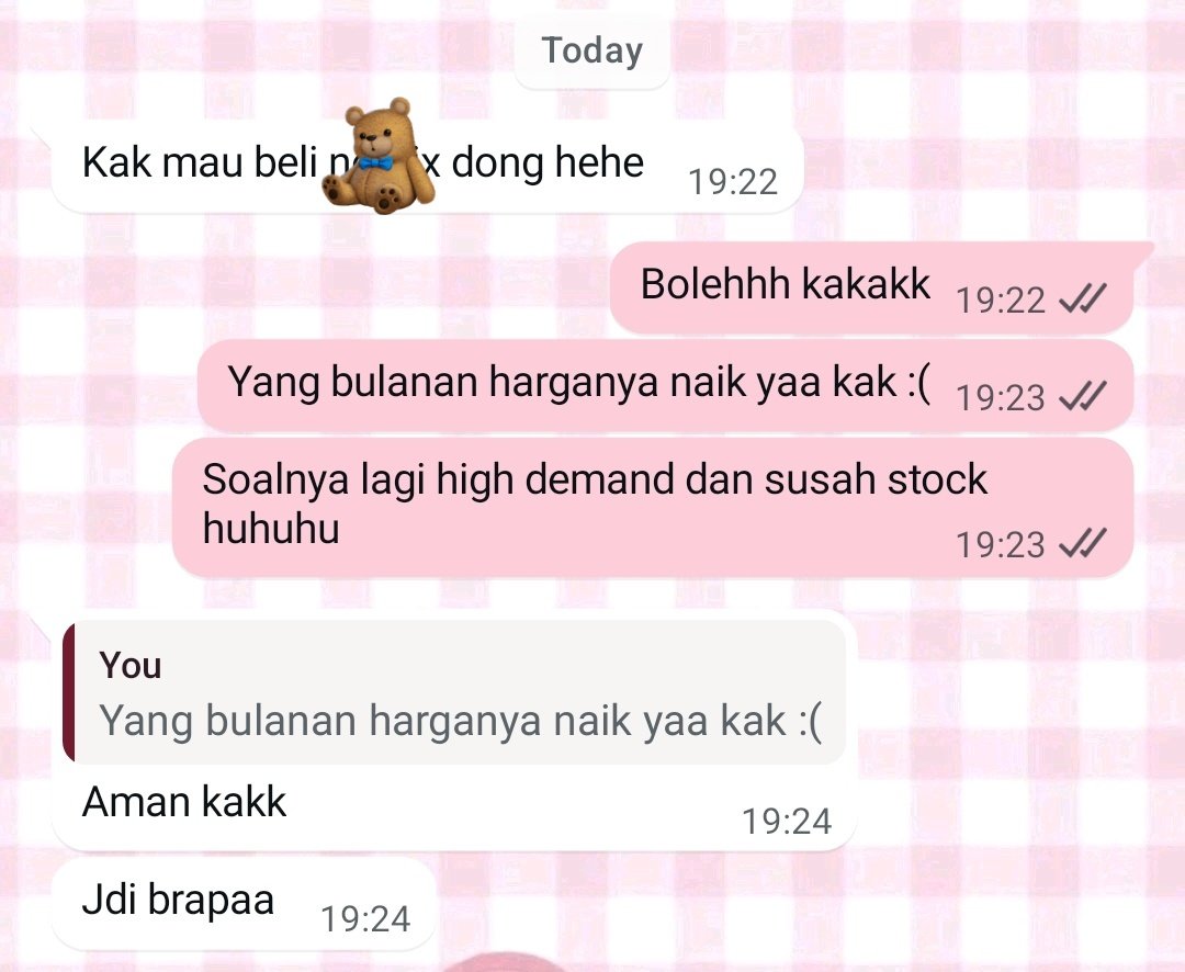 bzear's tweet image. Jangan takut naikin harga guys, these kinds of customers exist! 💋