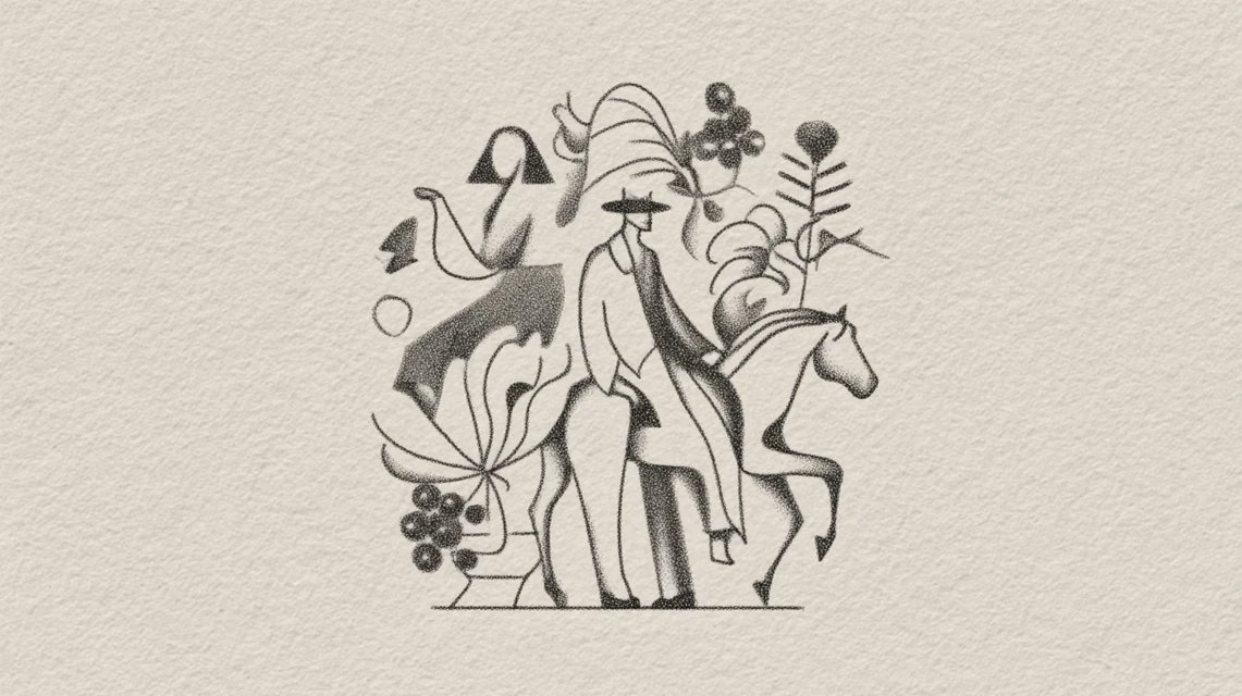 Stipple line art grid