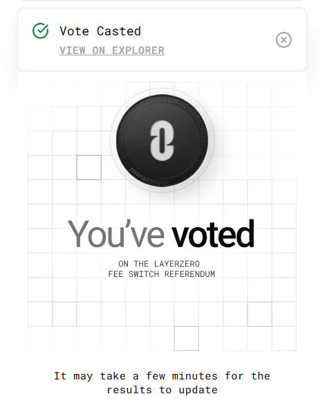 Duc43677342's tweet photo. Go vote on @LayerZero_Fndn guys, it's time to vote
I voted https://t.co/cKDkaubVxU