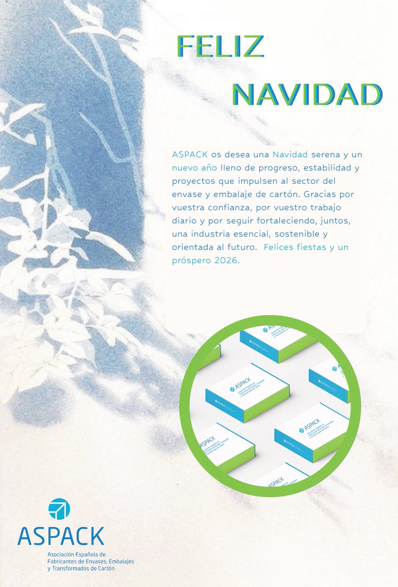Desde ASPACK te deseamos una feliz Navidad y un feliz año nuevo ✨🎄

#ASPACK #Envases #Embalaje #Cartón