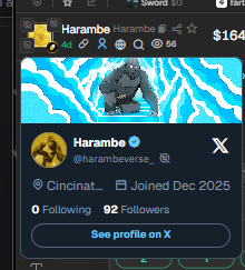 0xSanee's tweet photo. @swonzon @sendthisjpeg harambe team, updated it, to bring more exposure to their main coin https://t.co/vCbKO3rv0D