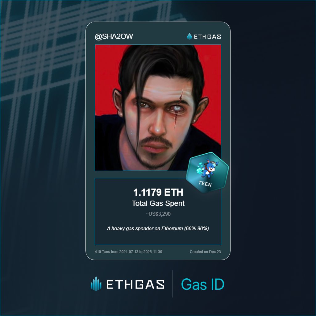 Discovered my Gas ID via ETHGas - turning my gas spend into rewards 🫘

As a Teen Jack, I've spent 1.1179 ETH on gas but earned 490 Beans back.

Get your Gas ID and Beans here: ethgas.com/community/gas-…